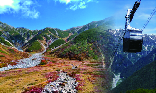 立山黒部アルペンルート通り抜けと 上高地・新穂高ロープウェイ/槍の回廊の旅！感動と絶景の宝庫へ 立山黒部アルペンルート＆人気の絶景紅葉の2日間